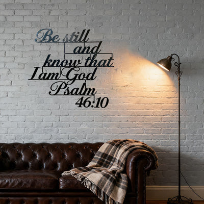Christianartworkshop Classic Black Psalm 46:10 Metal Wall Decor