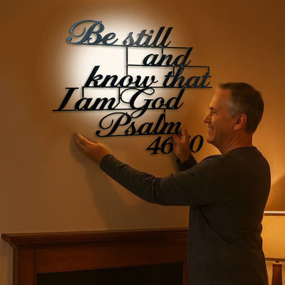 Christianartworkshop Classic Black Psalm 46:10 Metal Wall Decor
