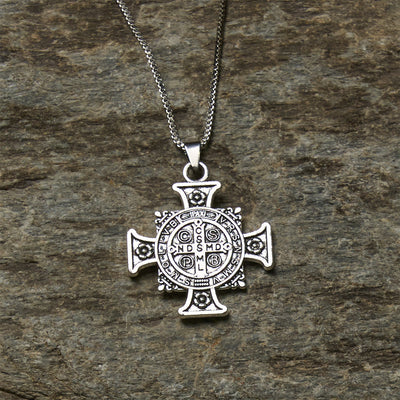 FREE Today: Saint Benedict Protection Medal Cross Pendant Necklace