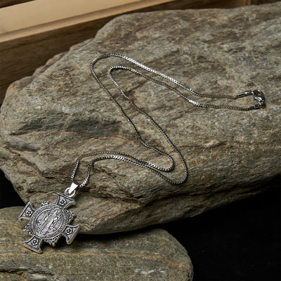 FREE Today: Saint Benedict Protection Medal Cross Pendant Necklace