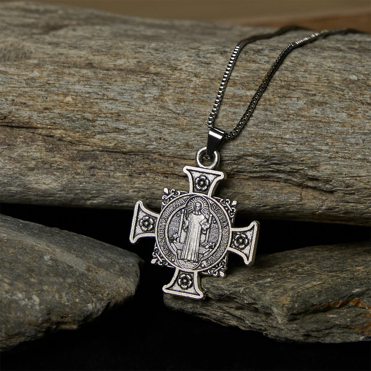 FREE Today: Saint Benedict Protection Medal Cross Pendant Necklace