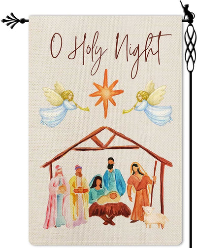 Christianartworkshop Angels Playing Horn O Holy Night Nativity Garden Flag