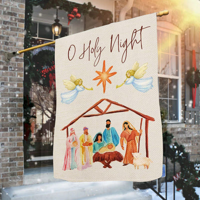 Christianartworkshop Angels Playing Horn O Holy Night Nativity Garden Flag
