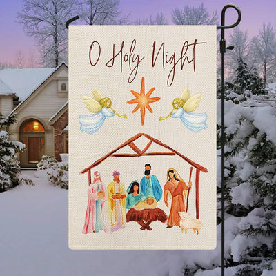 Christianartworkshop Angels Playing Horn O Holy Night Nativity Garden Flag