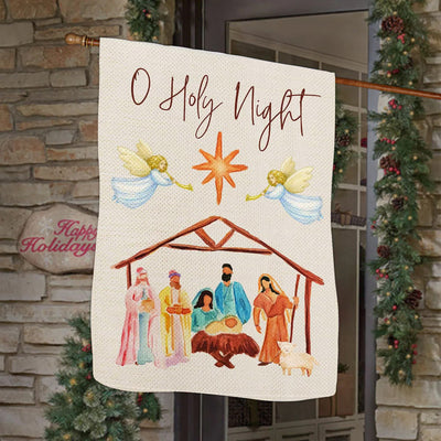 Christianartworkshop Angels Playing Horn O Holy Night Nativity Garden Flag