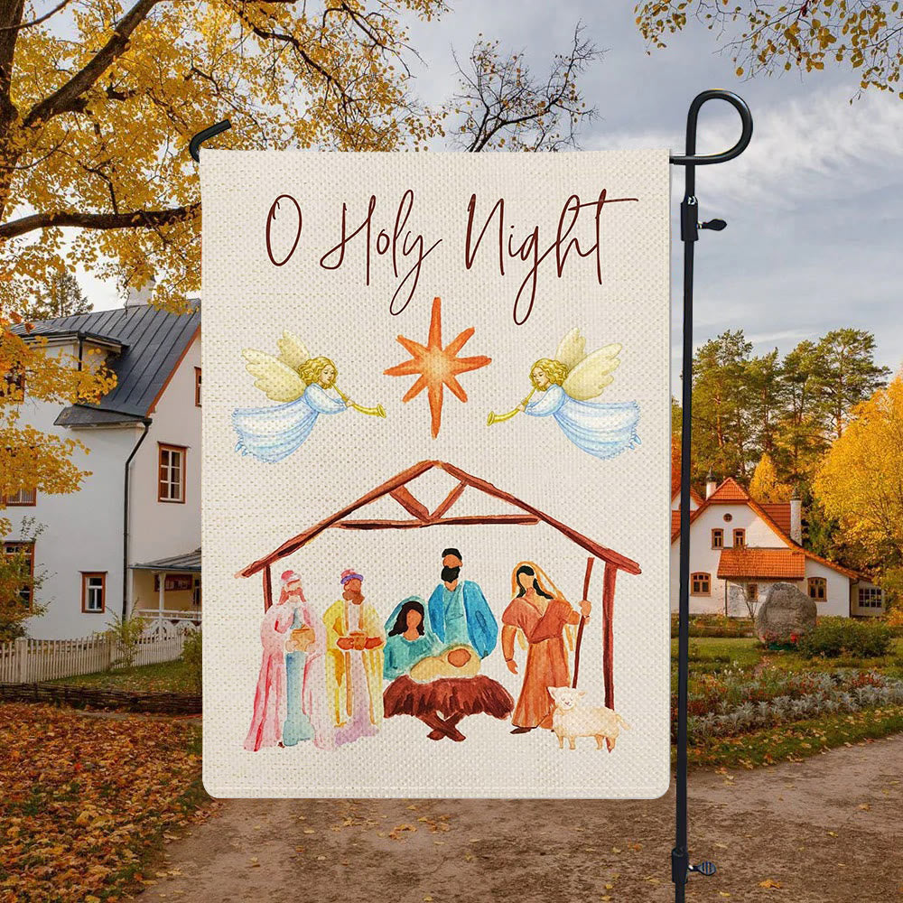Christianartworkshop Angels Playing Horn O Holy Night Nativity Garden Flag
