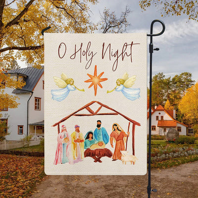 Christianartworkshop Angels Playing Horn O Holy Night Nativity Garden Flag