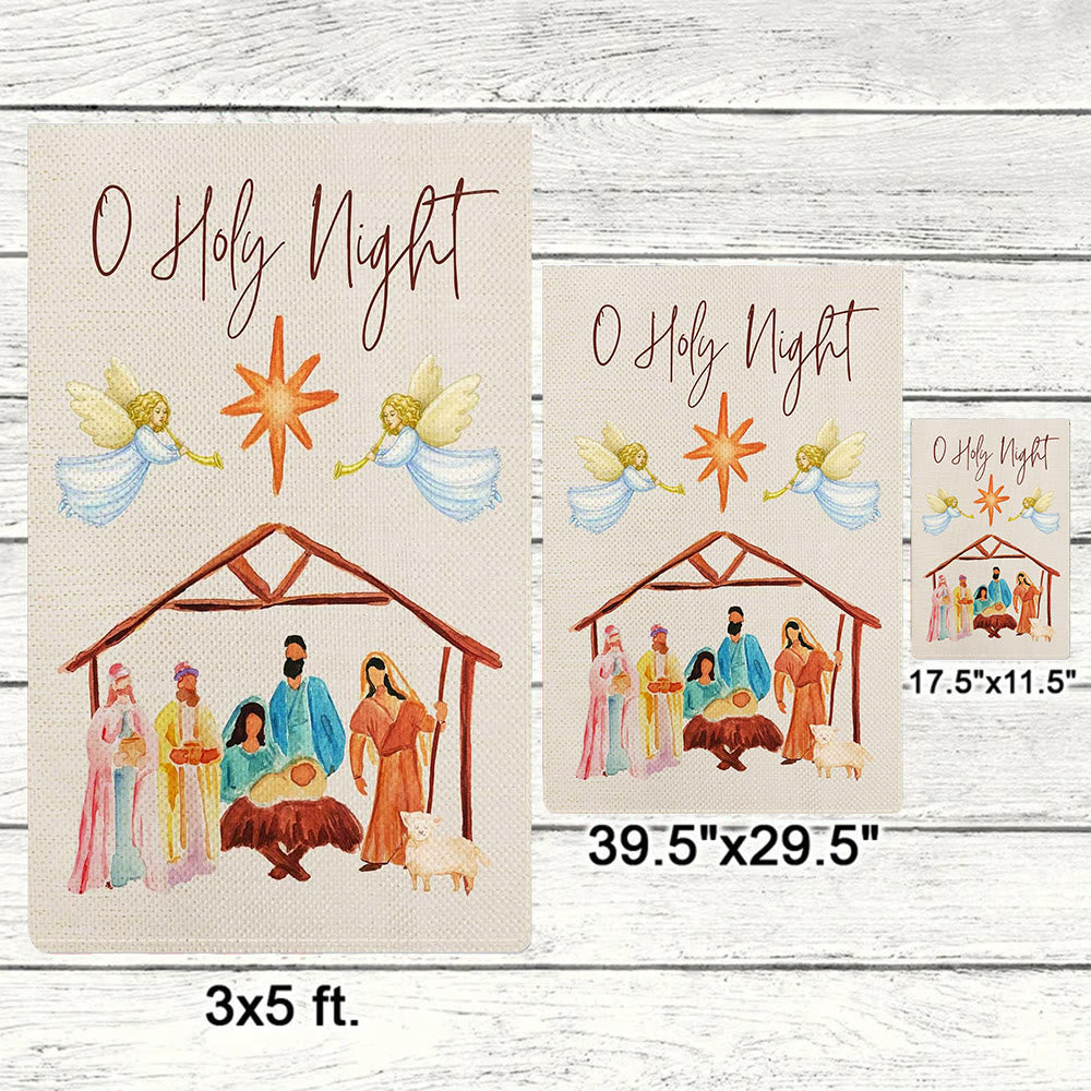 Christianartworkshop Angels Playing Horn O Holy Night Nativity Garden Flag
