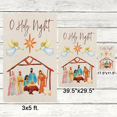 Christianartworkshop Angels Playing Horn O Holy Night Nativity Garden Flag