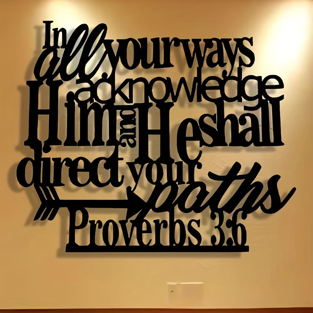 Christianartworkshop Proverbs 3:6 Black Metal Wall Sign with Arrow: Spiritual Direction