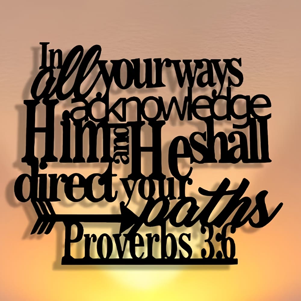 Christianartworkshop Proverbs 3:6 Black Metal Wall Sign with Arrow: Spiritual Direction