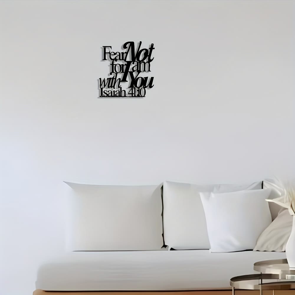 Christianartworkshop Artistic Black Metal Wall Decor: Isaiah 41:10 Fear Not for I Am with You