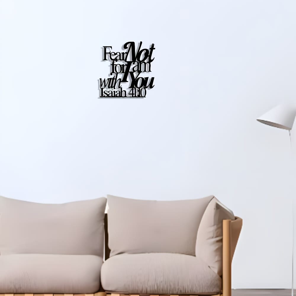 Christianartworkshop Artistic Black Metal Wall Decor: Isaiah 41:10 Fear Not for I Am with You