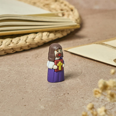 Christianartworkshop 3-Color Mini Figurine Set with Cross Bible for Desk, Car, Nightstand