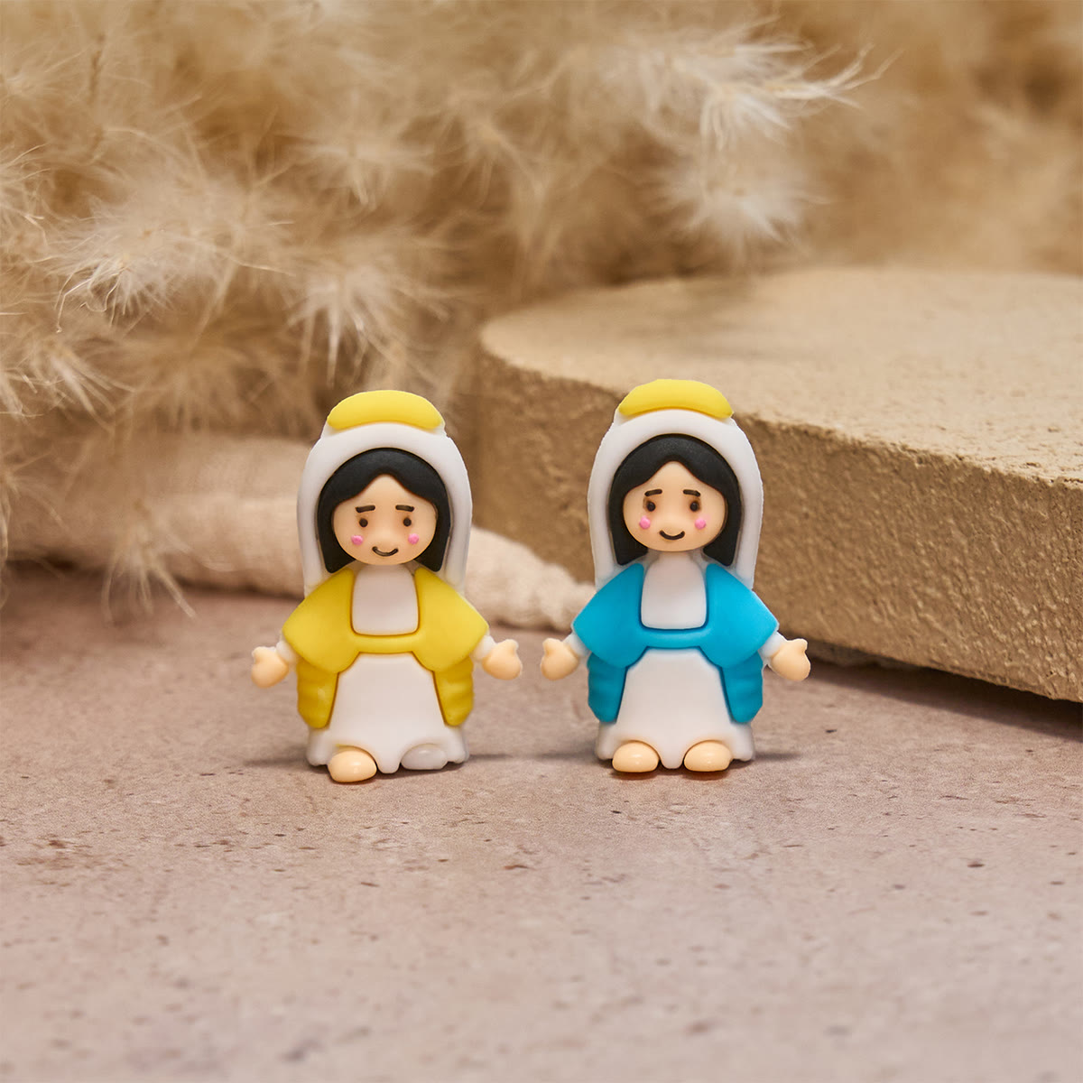 Christianartworkshop 6-Color Little Virgin Mary Figurines: Mary's Smile, Daily Calm