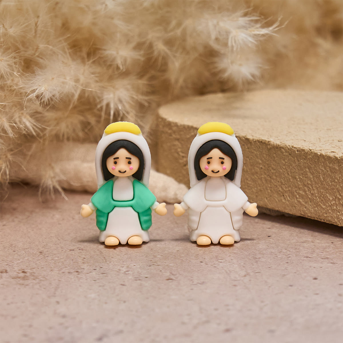 Christianartworkshop 6-Color Little Virgin Mary Figurines: Mary's Smile, Daily Calm