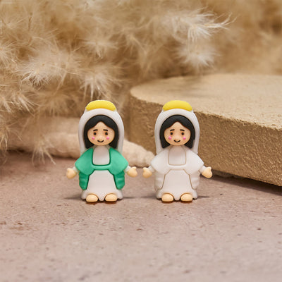 Christianartworkshop 6-Color Little Virgin Mary Figurines: Mary's Smile, Daily Calm