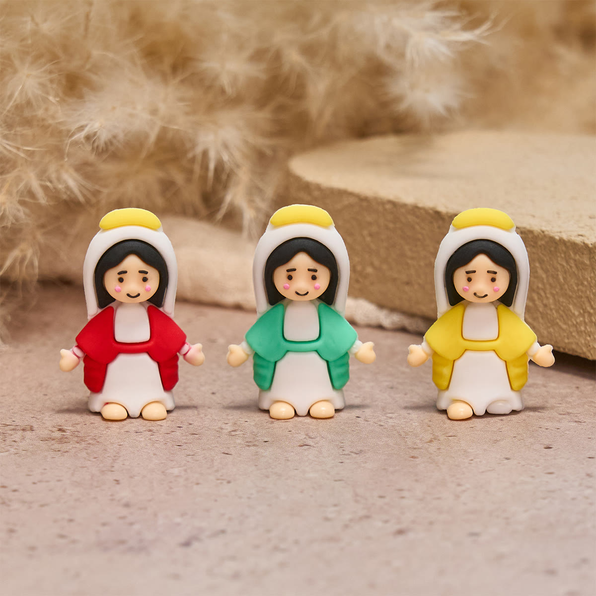 Christianartworkshop 6-Color Little Virgin Mary Figurines: Mary's Smile, Daily Calm