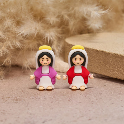 Christianartworkshop 6-Color Little Virgin Mary Figurines: Mary's Smile, Daily Calm