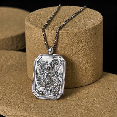 FREE Today: Classic Style St. Michael the Archangel Protection Stainless Steel Pendant Necklace