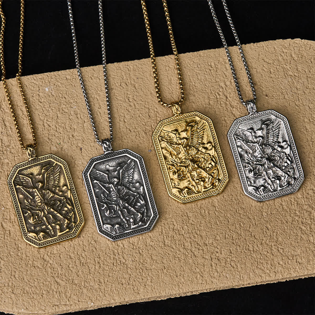 Christianartworkshop Classic Style St. Michael the Archangel Protection Stainless Steel Pendant Necklace