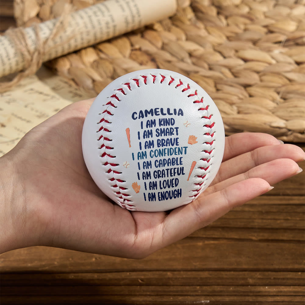 Christianartworkshop Divine Worth Baseball: Custom Name & I Am Affirmations for God-Given Identity