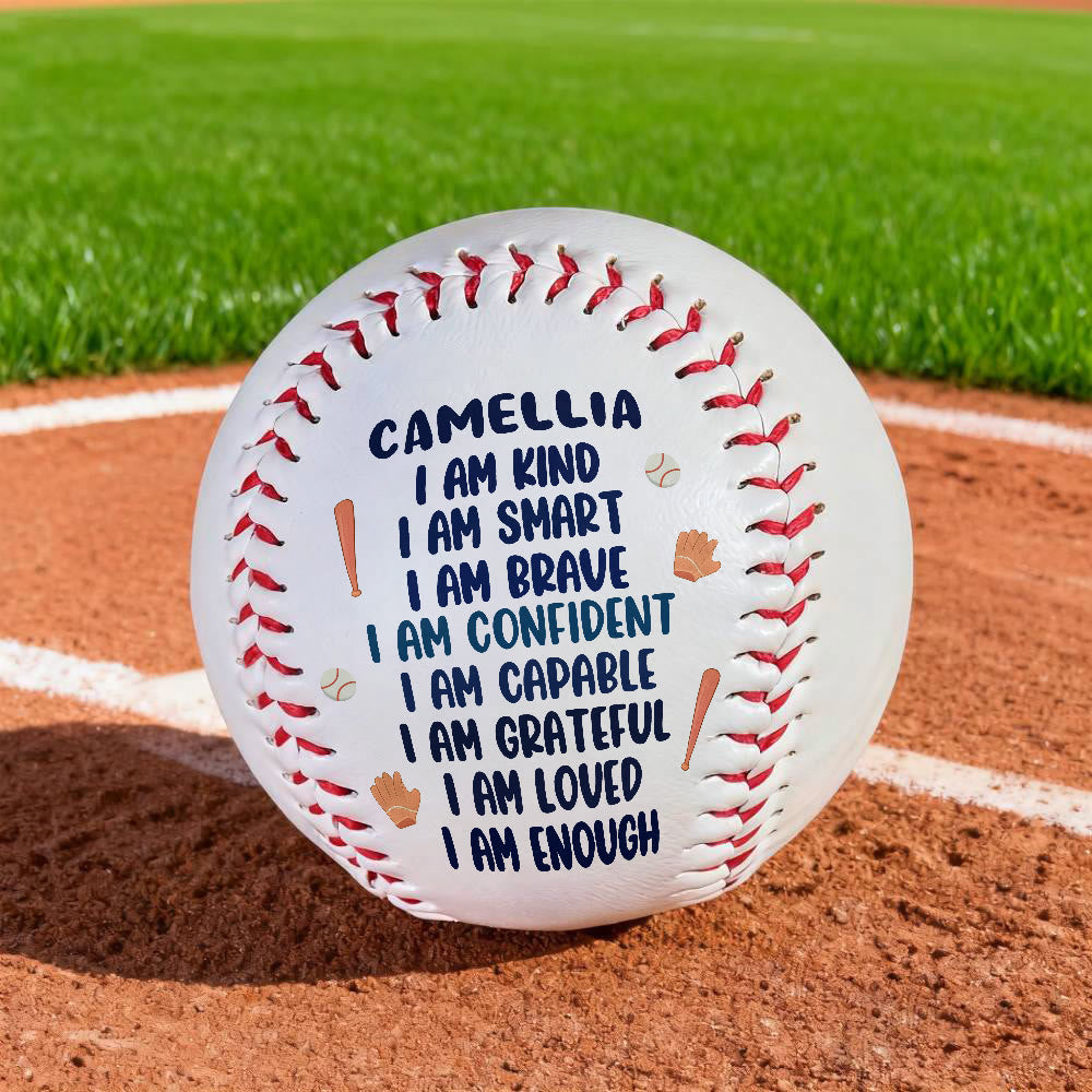 Christianartworkshop Divine Worth Baseball: Custom Name & I Am Affirmations for God-Given Identity