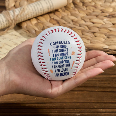 Christianartworkshop Divine Worth Baseball: Custom Name & I Am Affirmations for God-Given Identity