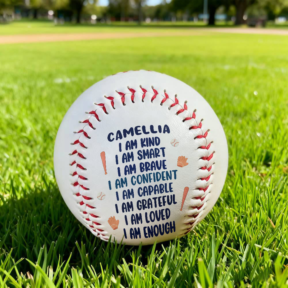 Christianartworkshop Divine Worth Baseball: Custom Name & I Am Affirmations for God-Given Identity