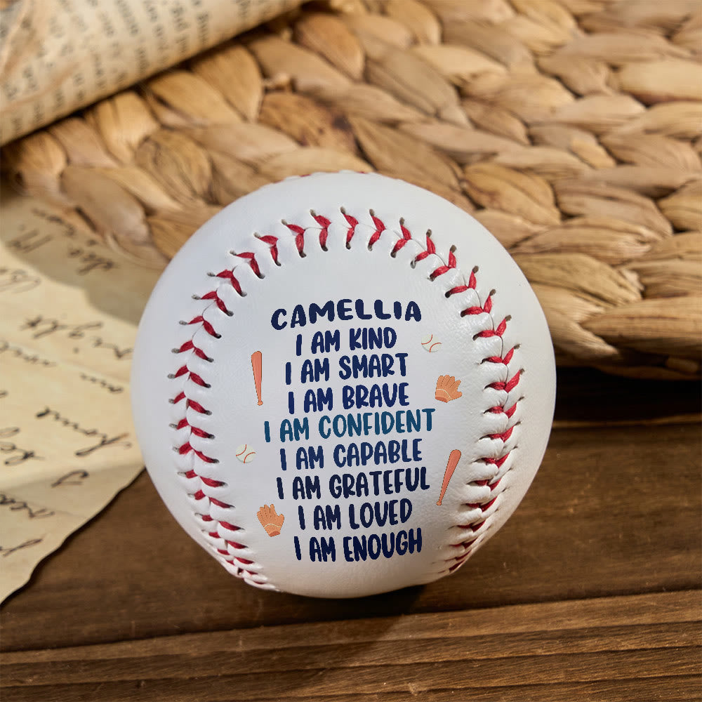 Christianartworkshop Divine Worth Baseball: Custom Name & I Am Affirmations for God-Given Identity