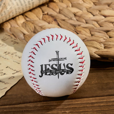 Christianartworkshop Scriptural Meaning Baseball: Jesus The Way Truth Life & Cross Design