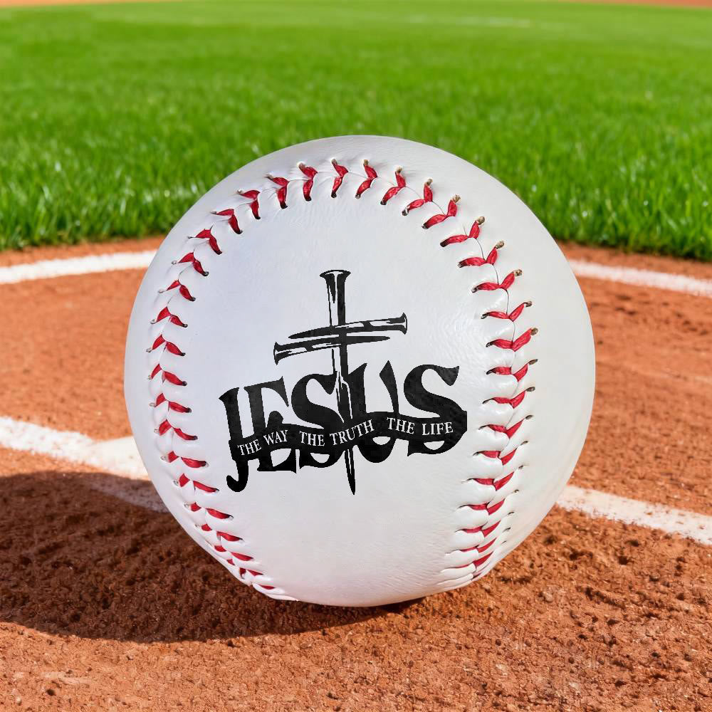 Christianartworkshop Scriptural Meaning Baseball: Jesus The Way Truth Life & Cross Design