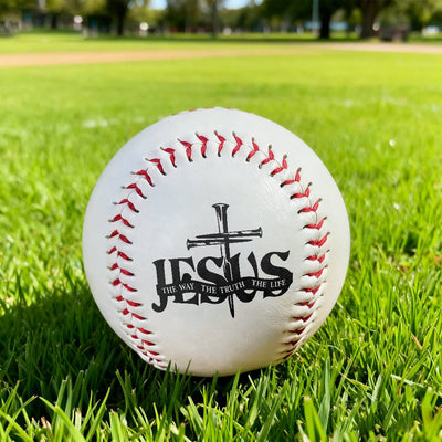 Christianartworkshop Scriptural Meaning Baseball: Jesus The Way Truth Life & Cross Design