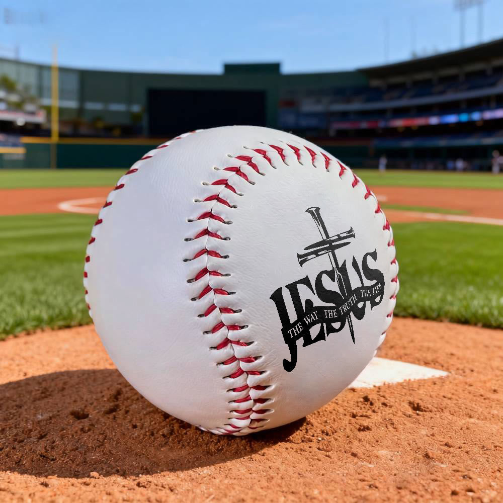 Christianartworkshop Scriptural Meaning Baseball: Jesus The Way Truth Life & Cross Design