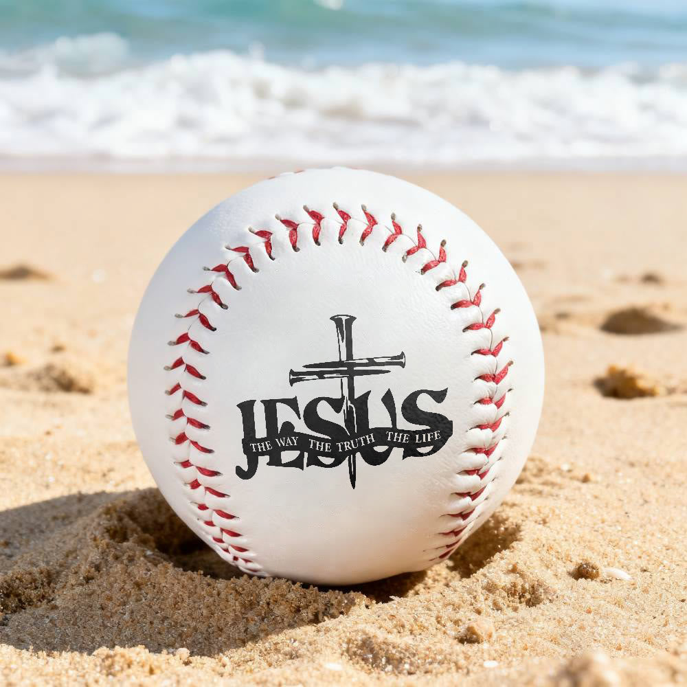 Christianartworkshop Scriptural Meaning Baseball: Jesus The Way Truth Life & Cross Design