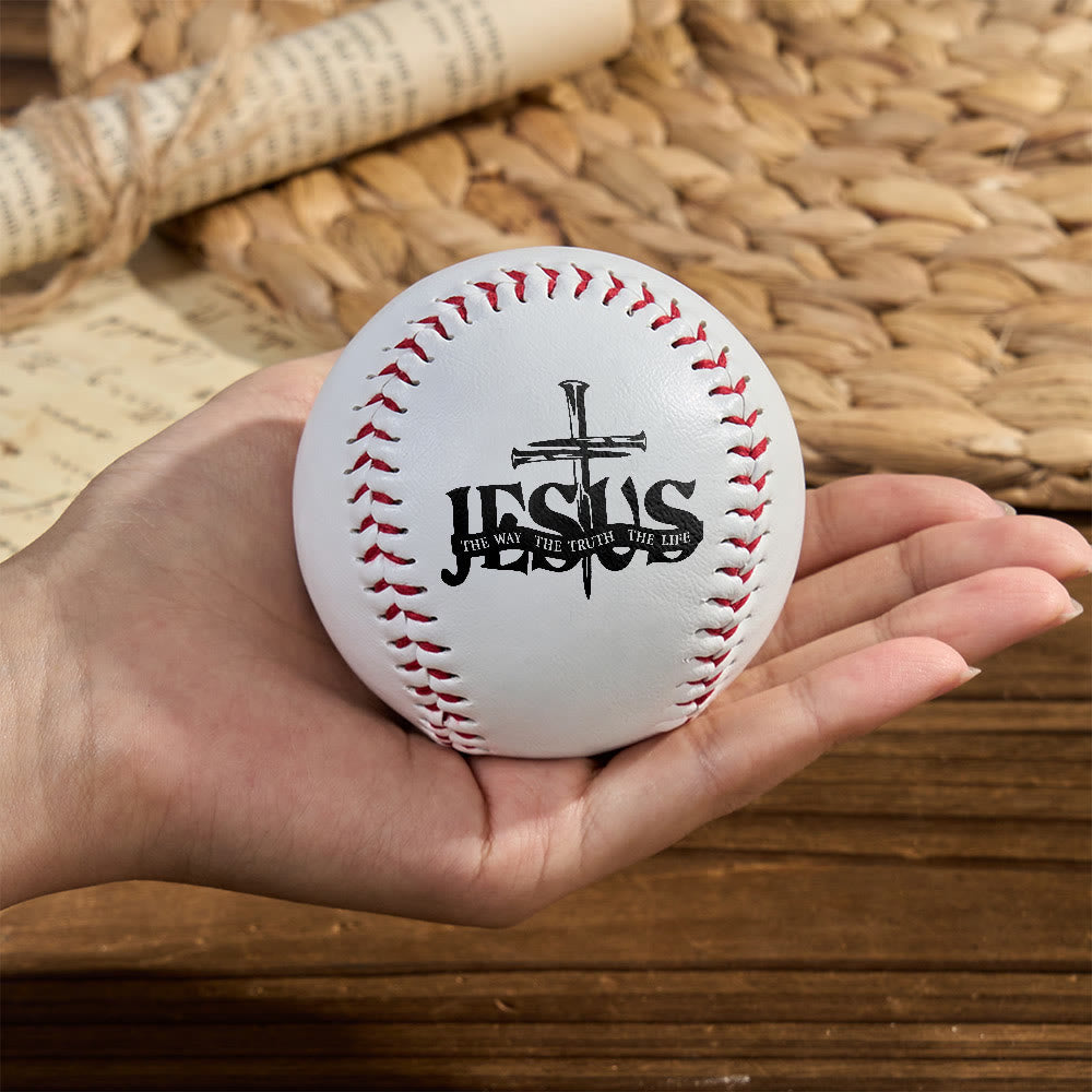 Christianartworkshop Scriptural Meaning Baseball: Jesus The Way Truth Life & Cross Design