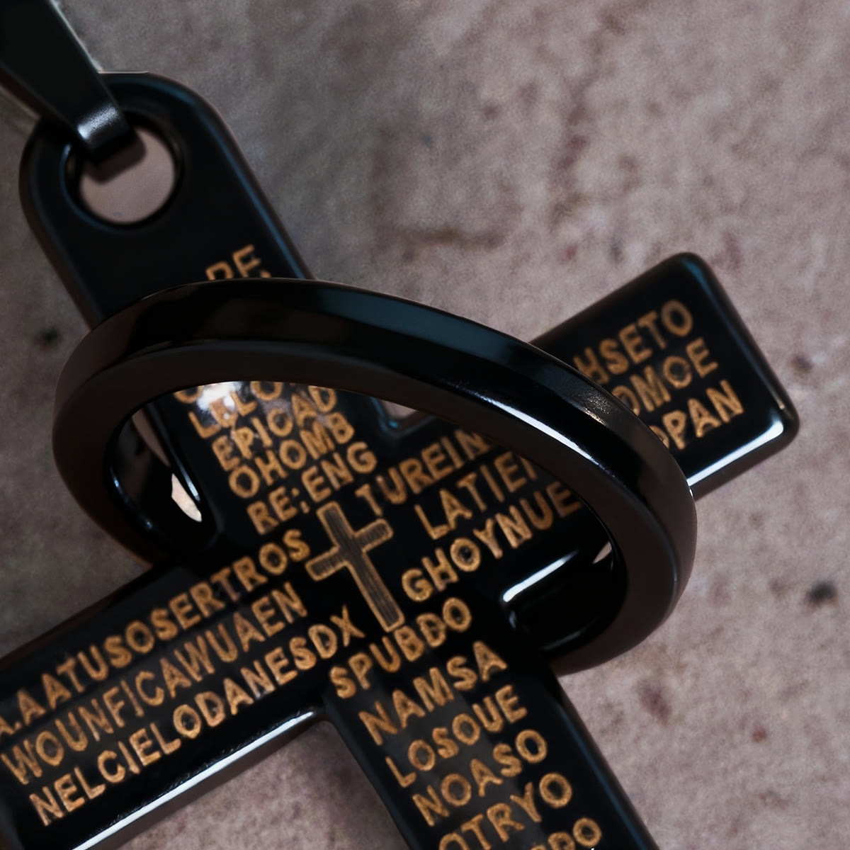 Christianartworkshop Lord's Prayer with Interlocking Ring Cross Pendant Necklace: Bold Style Sacred Meaning