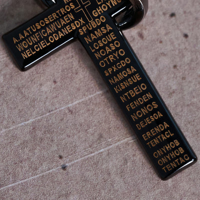 Christianartworkshop Lord's Prayer with Interlocking Ring Cross Pendant Necklace: Bold Style Sacred Meaning