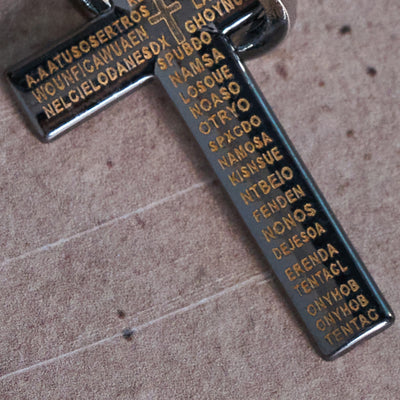 Christianartworkshop Lord's Prayer with Interlocking Ring Cross Pendant Necklace: Bold Style Sacred Meaning