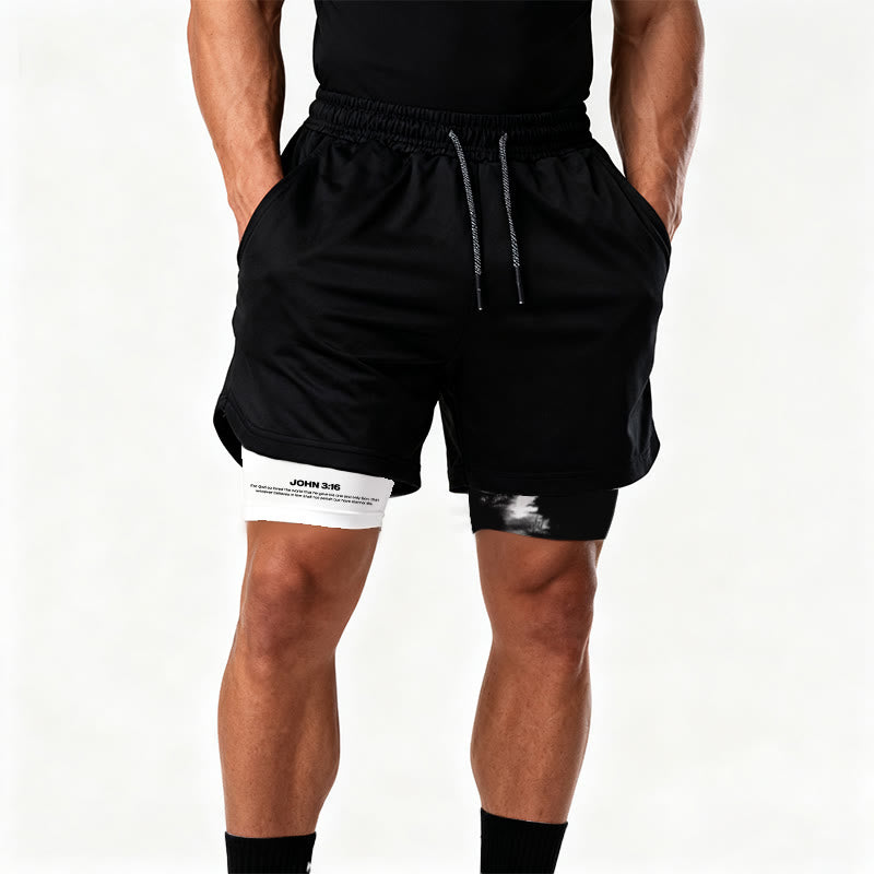 Christianartworkshop John 3:16 The Cross Performance Shorts