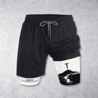 Christianartworkshop John 3:16 The Cross Performance Shorts