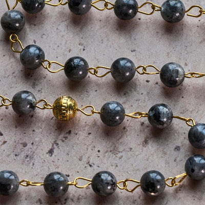 FREE Today: Miraculous Medal & Saint Benedict Key of 8 mm Round Black Stone Alloy Chain Rosary