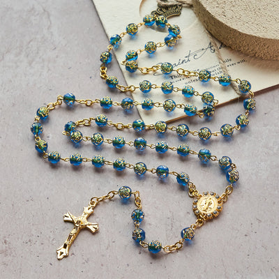 FREE Today: Christian Art St. Benedict Medal & Crucifix of 8 mm Round Multicolor Acrylic Alloy Chain Rosary