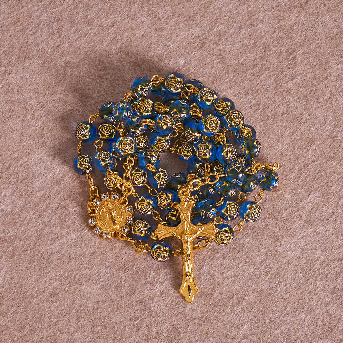 FREE Today: Christian Art St. Benedict Medal & Crucifix of 8 mm Round Multicolor Acrylic Alloy Chain Rosary