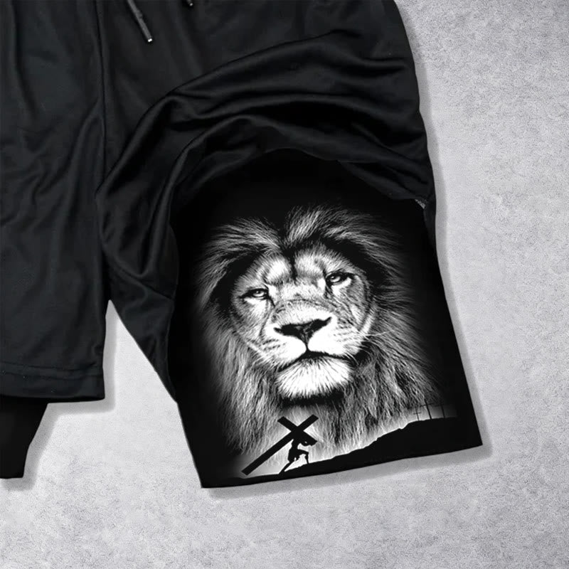 Christianartworkshop Joshua 1:9 Lion Performance Shorts