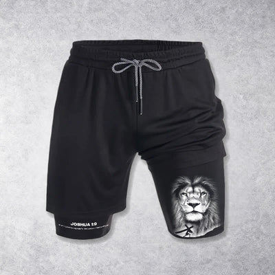 Christianartworkshop Joshua 1:9 Lion Performance Shorts