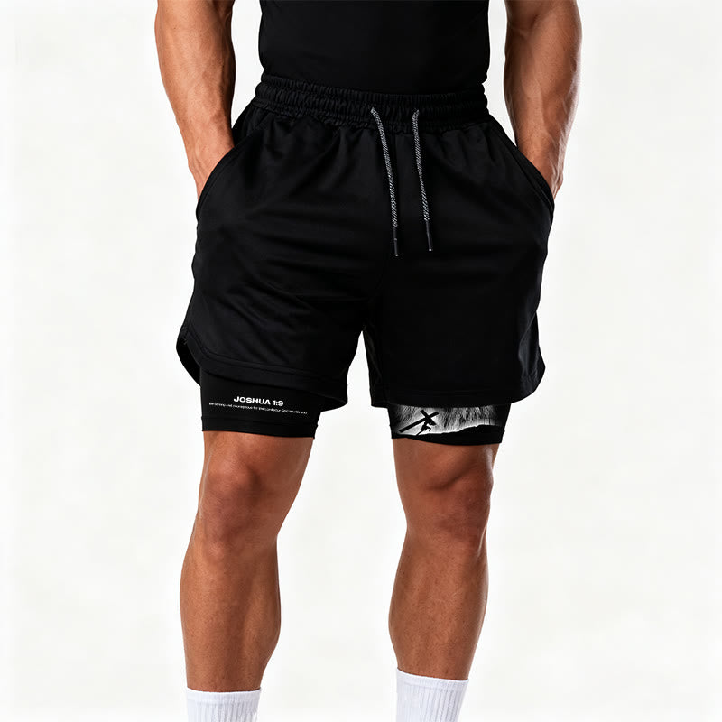 Christianartworkshop Joshua 1:9 Lion Performance Shorts