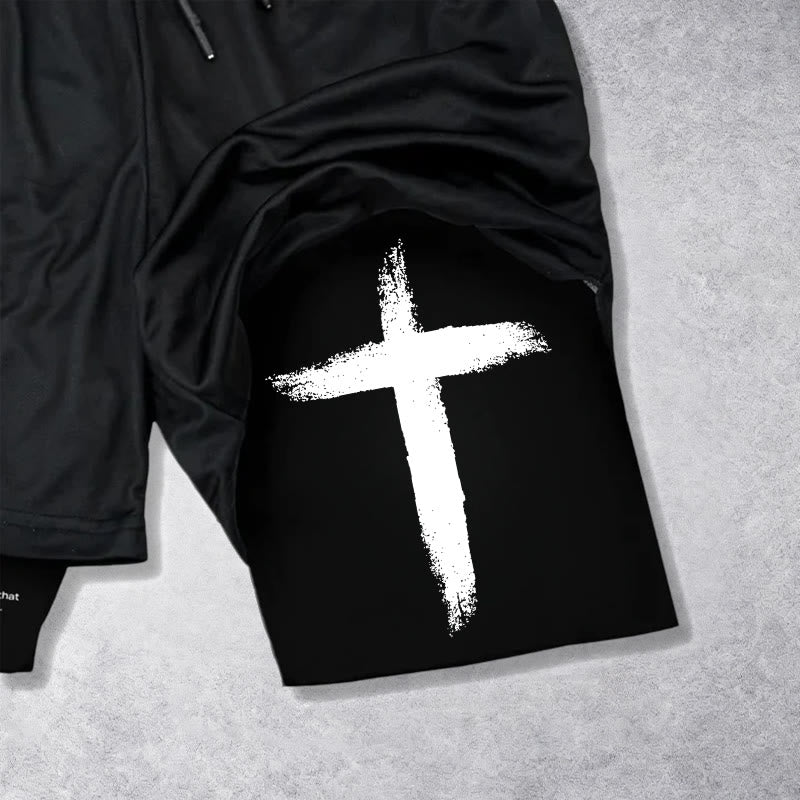 Christianartworkshop John 3:16 Cross Performance Shorts