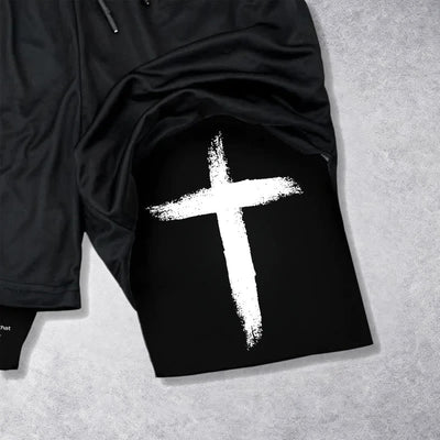 Christianartworkshop John 3:16 Cross Performance Shorts