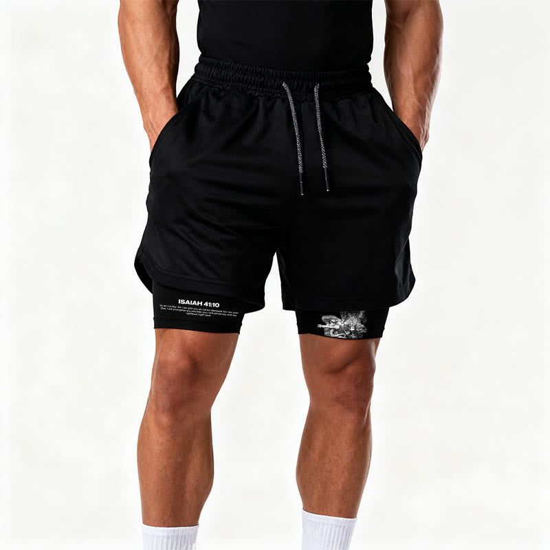 Christianartworkshop Isaiah 41:10 Angel & Devil Performance Shorts